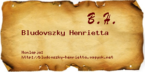 Bludovszky Henrietta névjegykártya